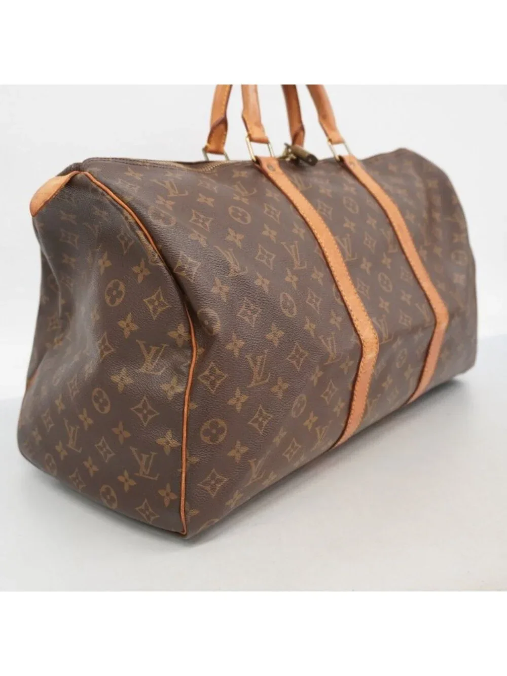Louis Vuitton Boston Bag Monogram Keepall 50 Brown